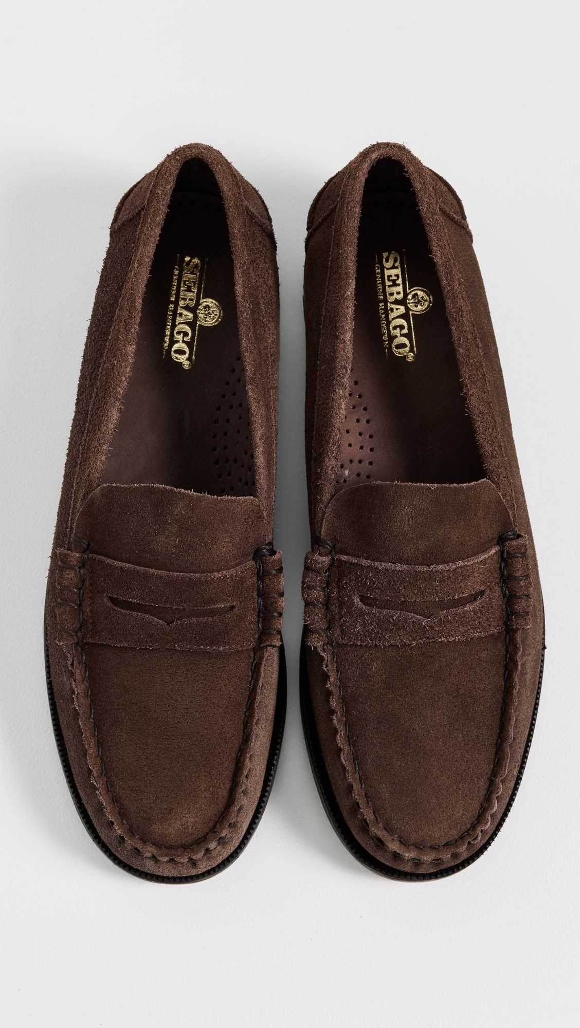 Classic Dan Flesh Out Suede Loafers Dark Brown