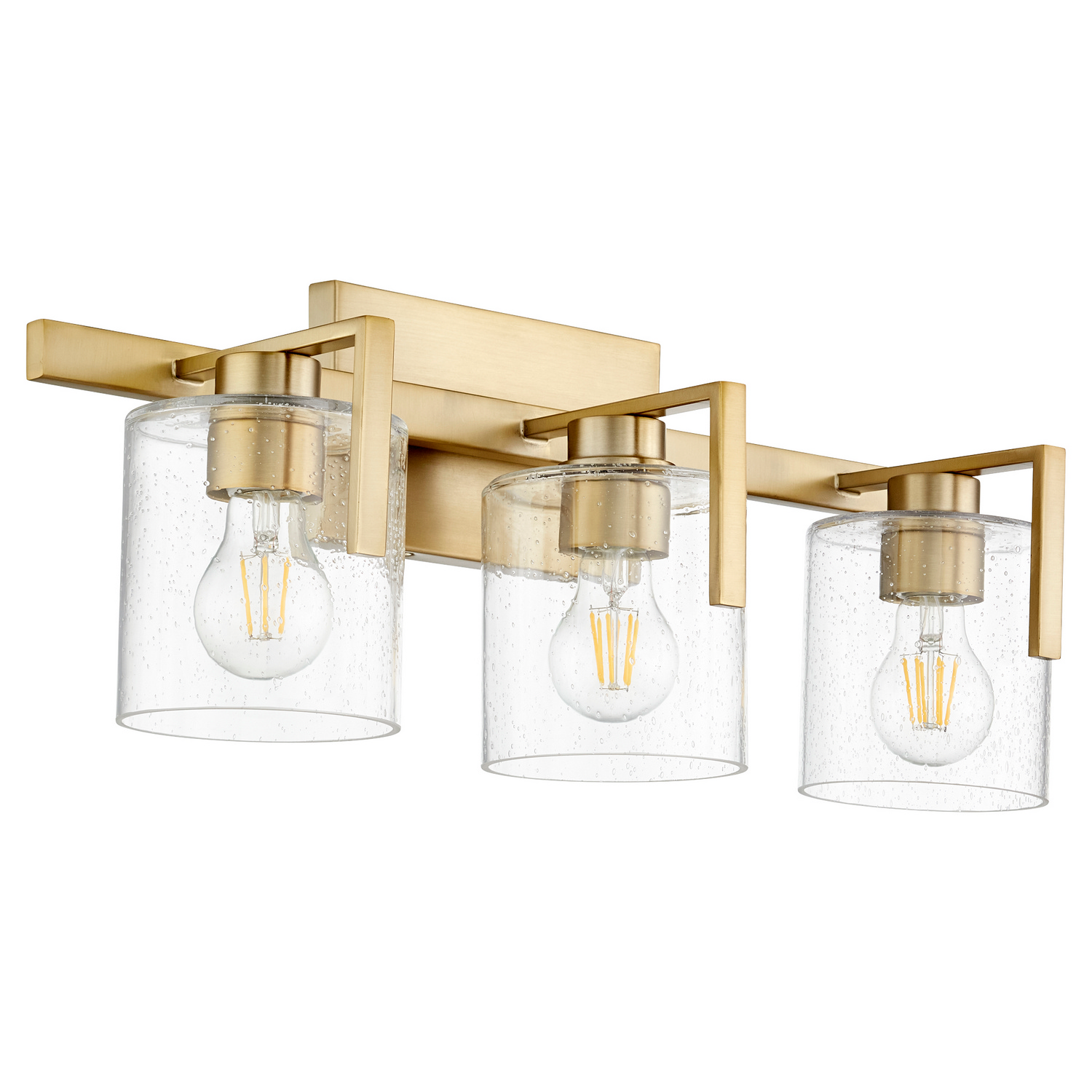 Aged Brass Three Light Vanity from the 5190 Lighting Series Collection