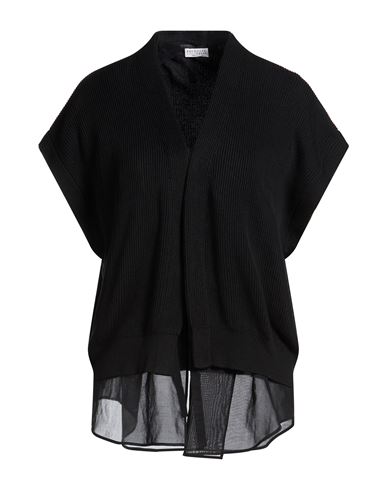 Woman Cardigan Black Size M Cotton