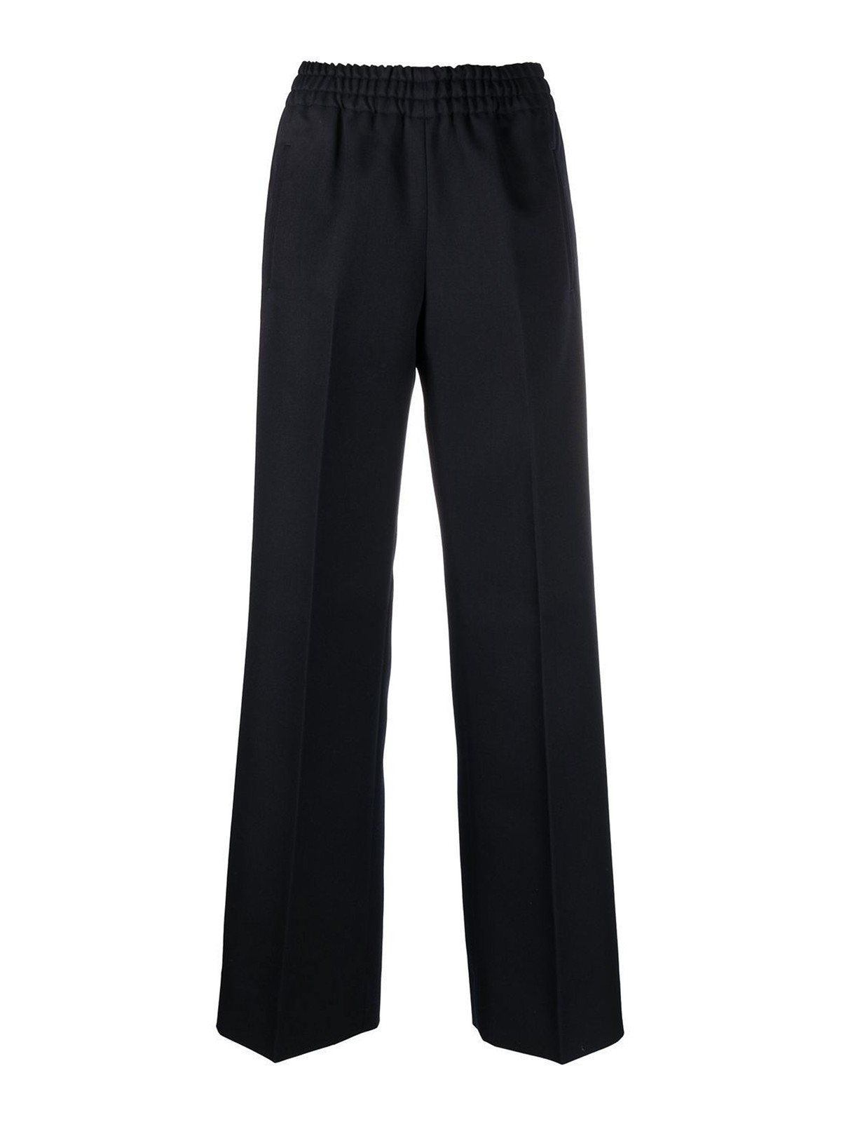 Trousers with elastic and pleats