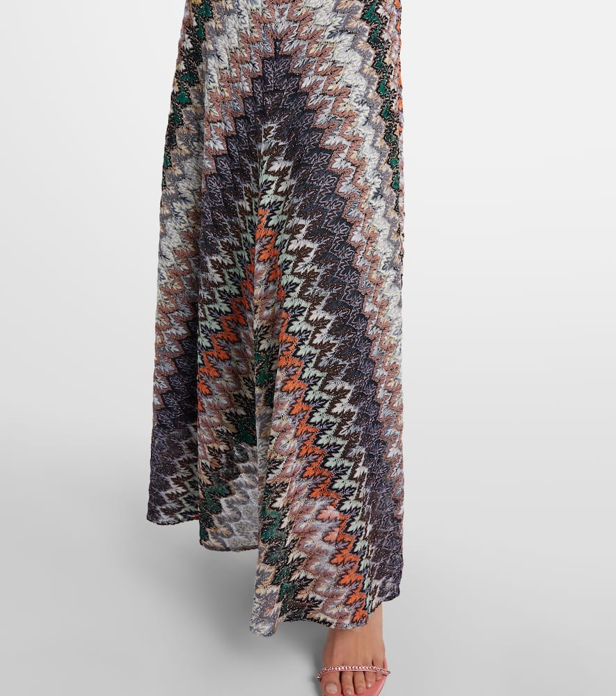 Zigzag lamé maxi dress