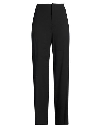 High Rise Wide Leg Trouser Woman Pants Black Size 6 Organic Linen, Viscose, Elastane