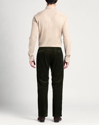 Man Pants Dark green Size 34 Cotton