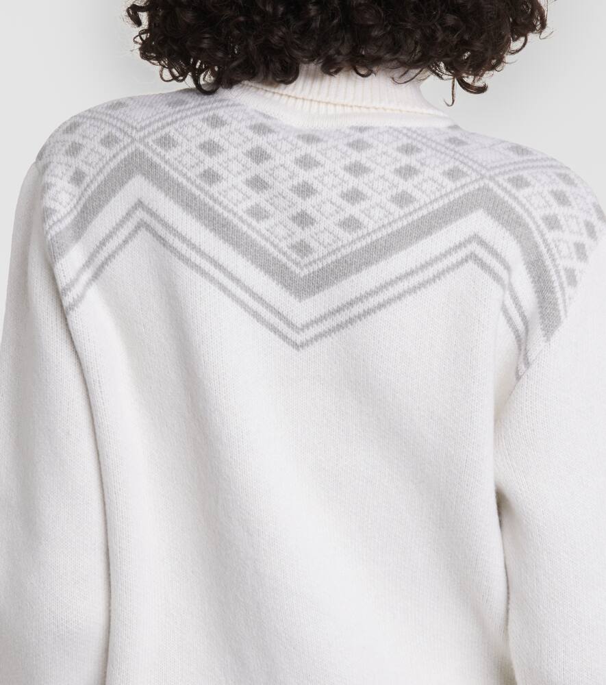 Wool intarsia turtleneck sweater
