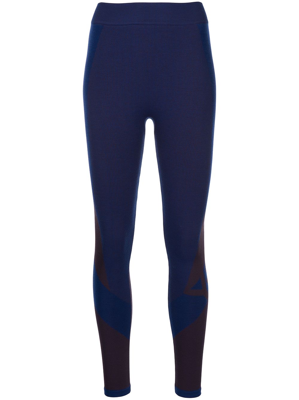 Seamless colourblock-knit tights - Black