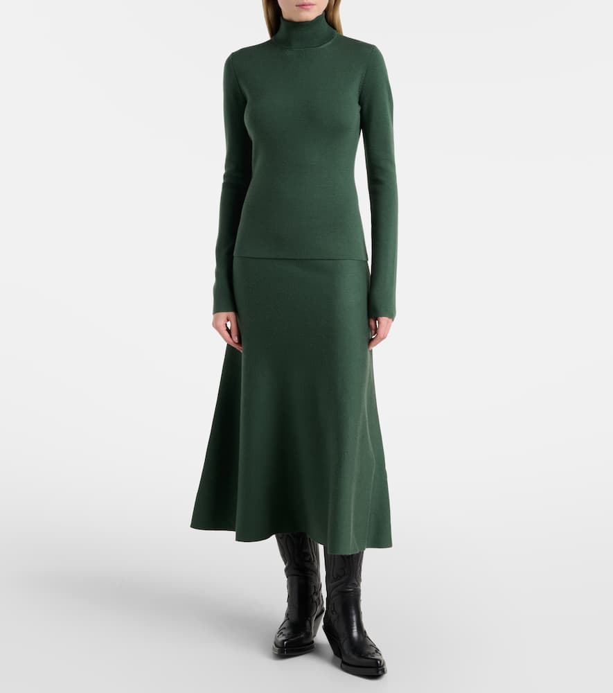 Freddie wool, cashmere, and silk midi skirt