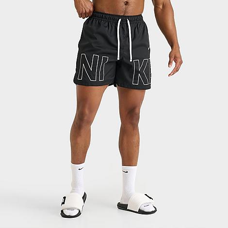 Men's Sportswear Embroidered Woven Flow Shorts in Black/White
