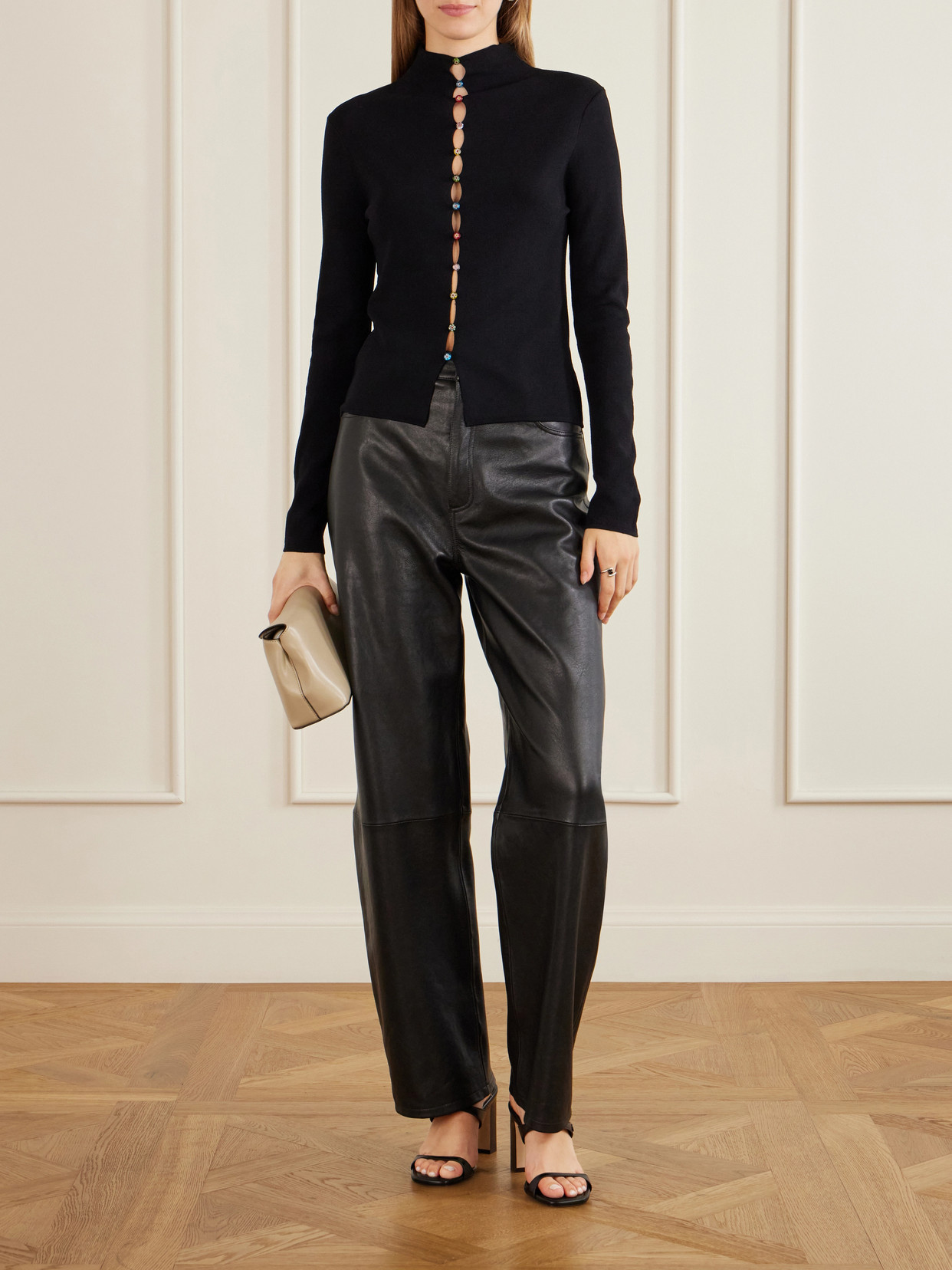 Marianne Crepe Cardigan - Black
