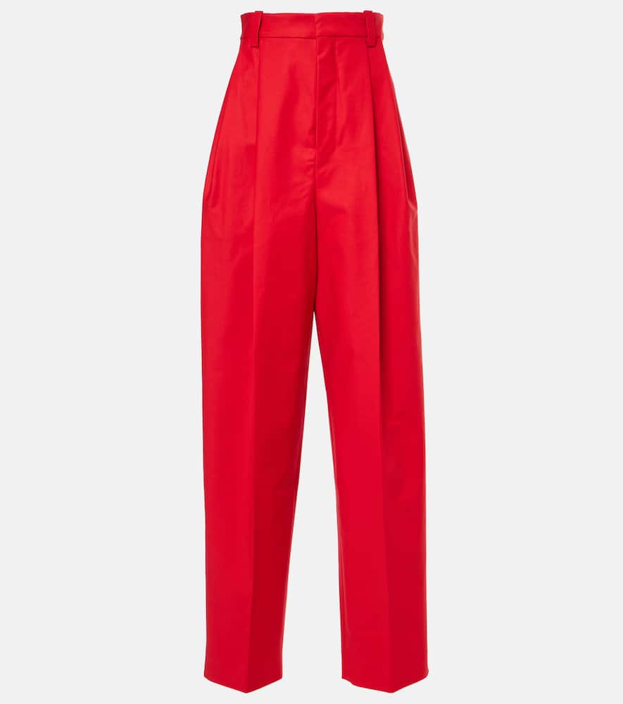 Curzio high-rise cotton-blend wide-leg pants