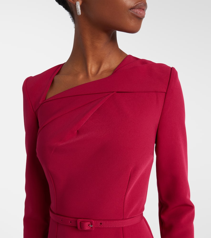 Belted crêpe midi dress