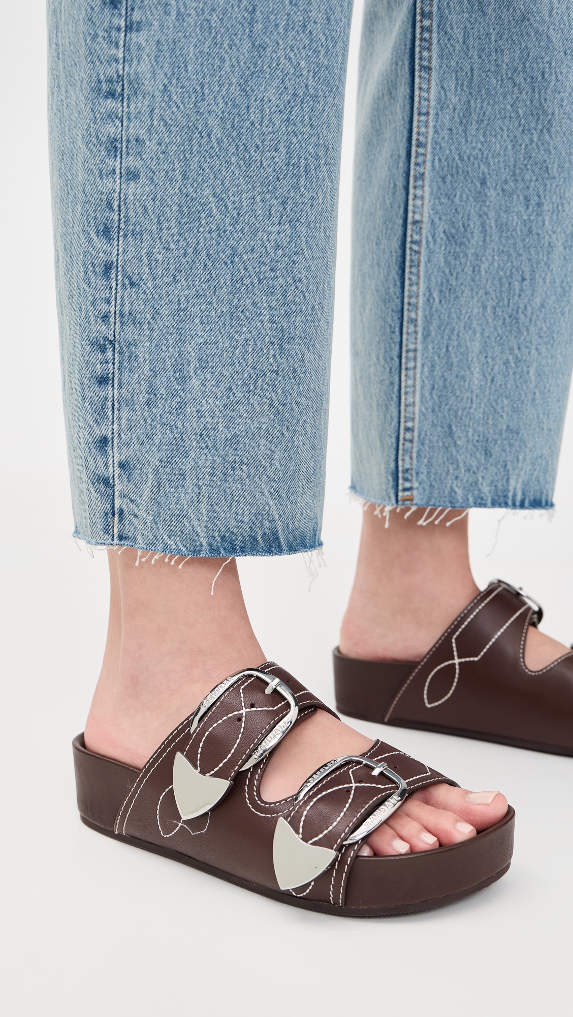 Nico Two Strap Sandals Espresso/Cream