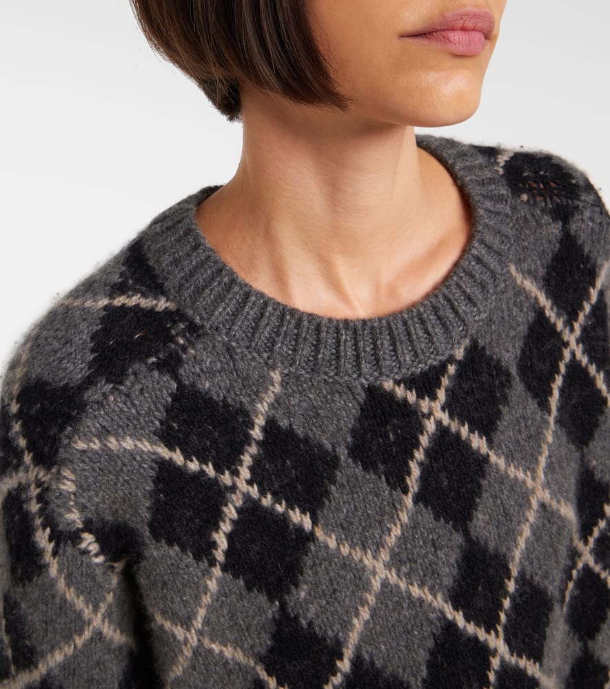 Pratt argyle cashmere sweater