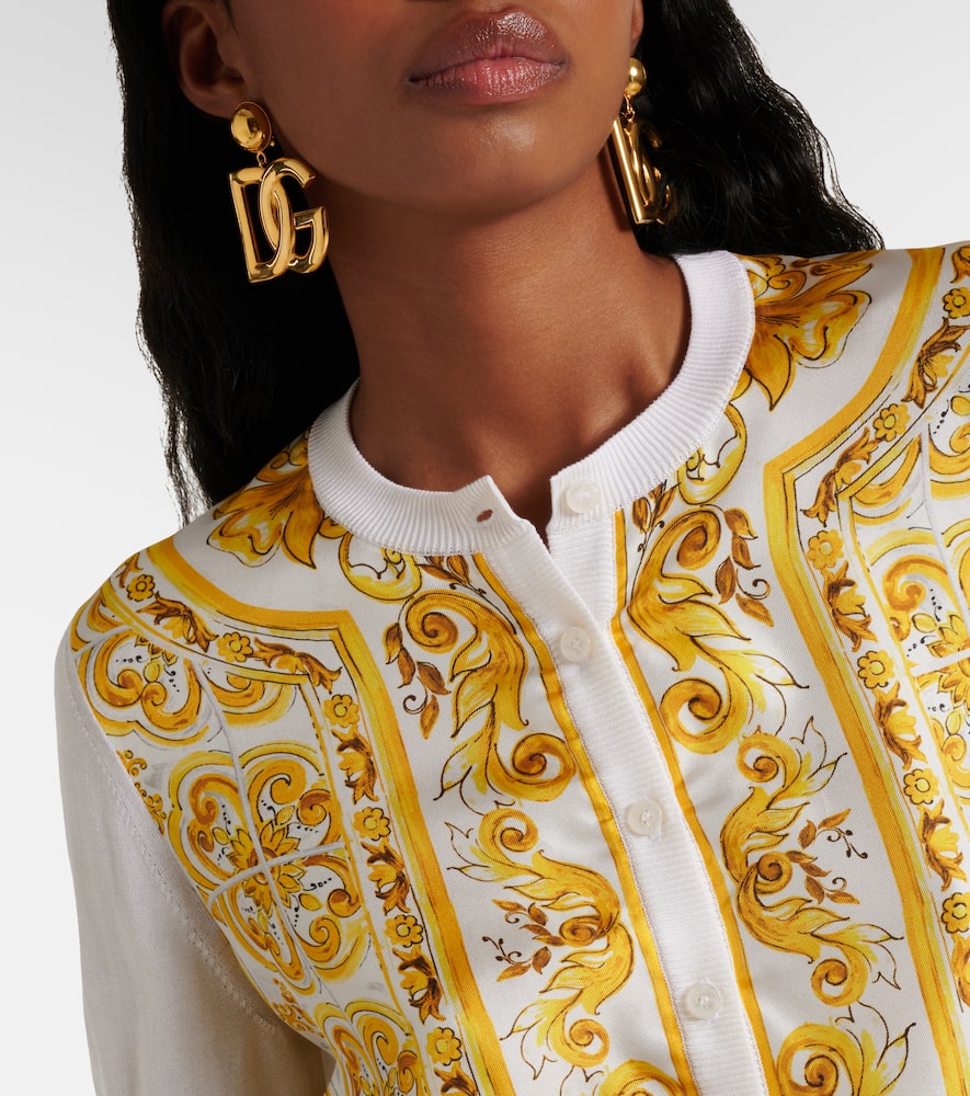 Majolica silk twill cardigan