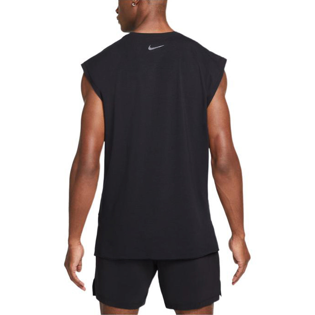 Men's Solid Color Round Neck Pullover Sleeveless Vest Black