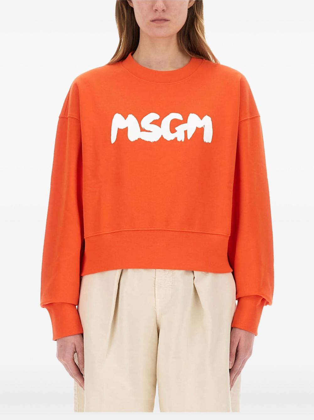 Logo-print cropped sweatshirt - Black