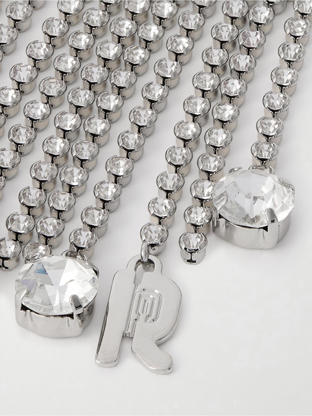 Silver-tone Crystal Brooch - One size
