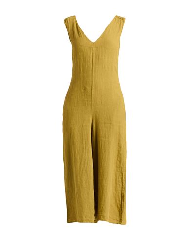 Alessia Santi Woman Jumpsuit Mustard Size 4 Linen