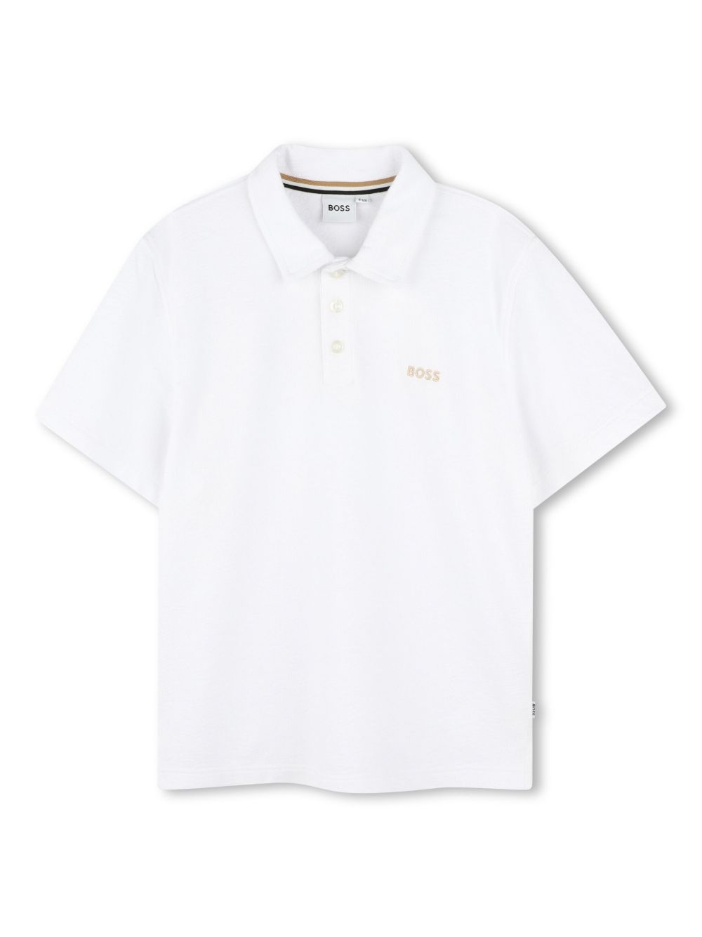 Logo-embroidered cotton polo shirt - White