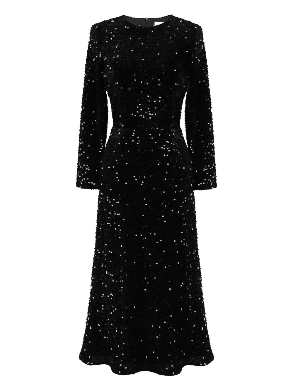 POST MERIDIEM sequin-embellished velvet midi dress - Black