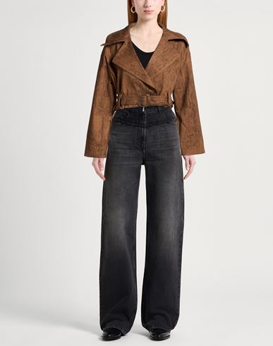 Woman Jacket Dark brown Size S Cotton, Elastane