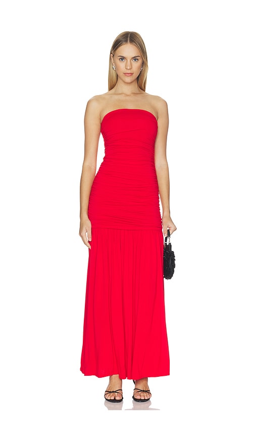 CAMI NYC Waverly Strapless Dress in Red. - XS also in XXS, S, M