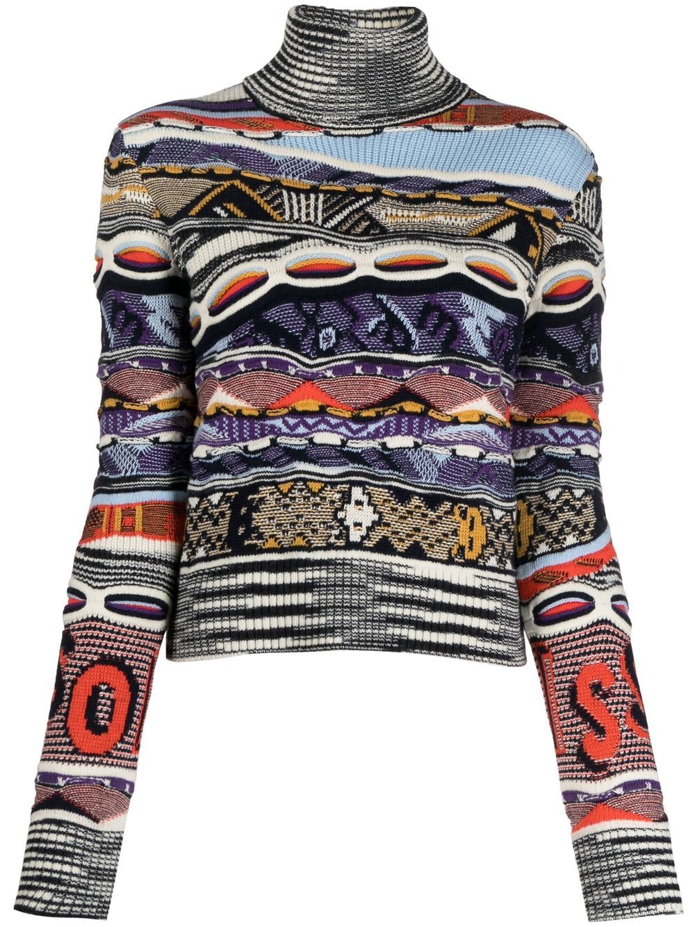 Roll-neck knitted jumper - Purple
