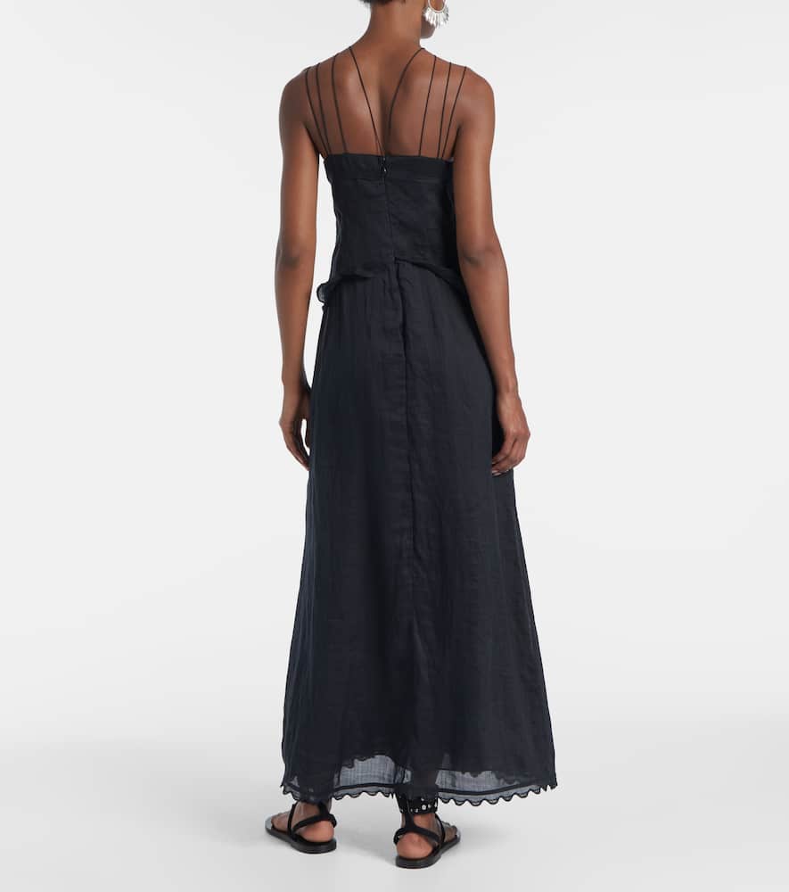 Lindy lace-trimmed maxi dress