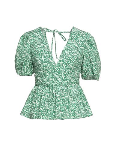 Topshop Woman Top Green Size 4 Cotton