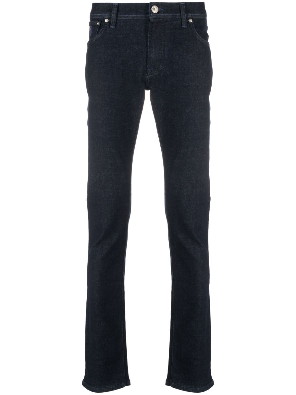Logo-appliqué straight-leg jeans - Blue