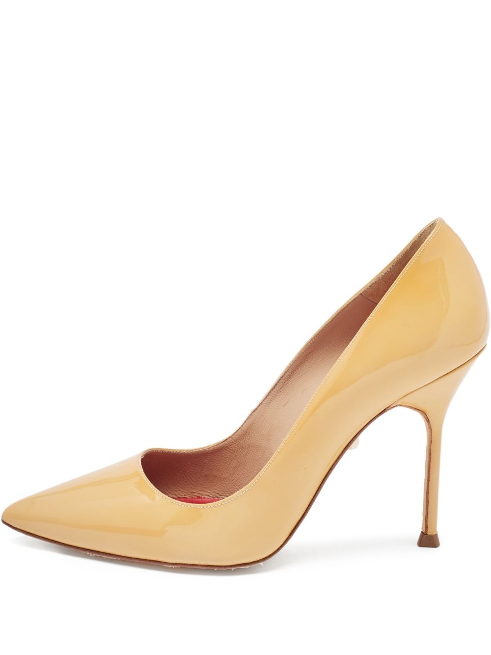 Pre-owned 115mm patent-finish pumps - Neutrals