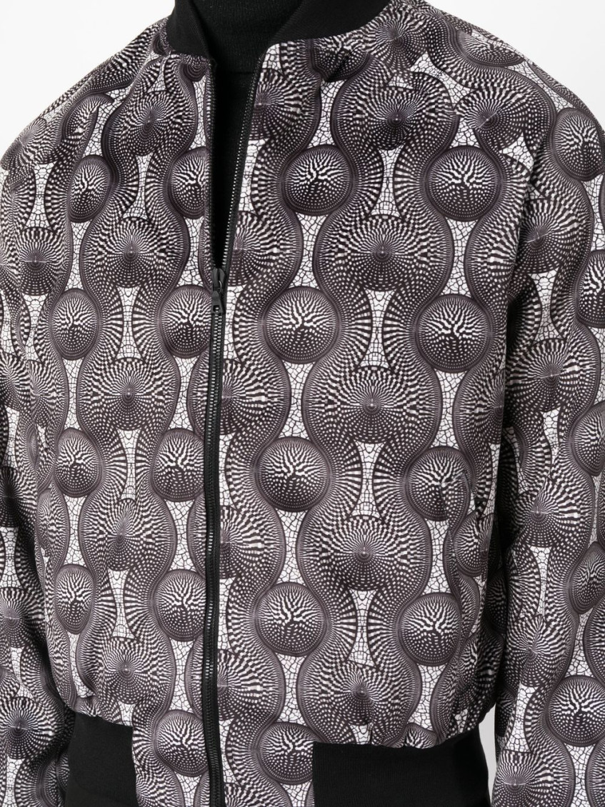 - Printed Velvet Bomber Jacket