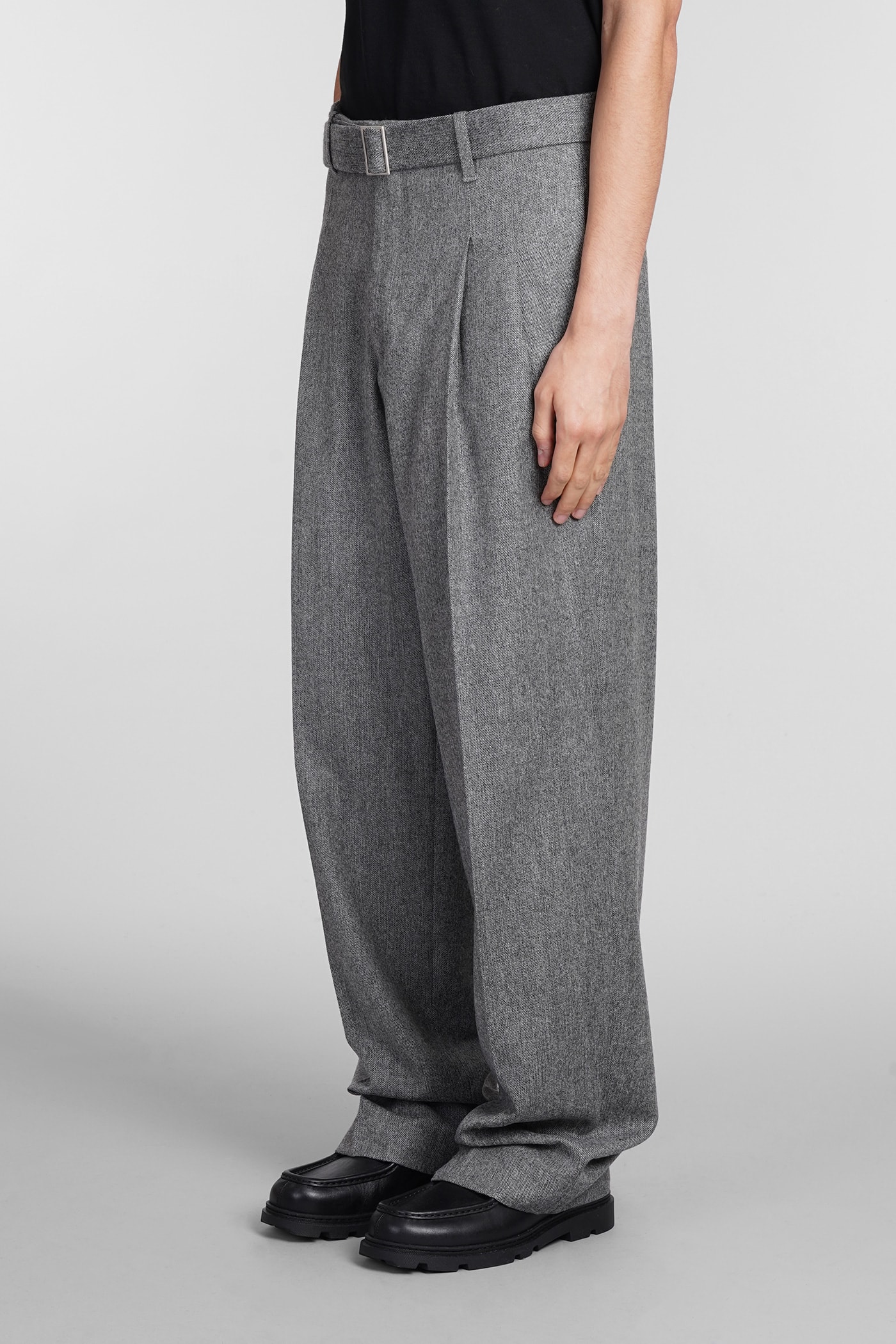 Belted tailored trousers - Grey