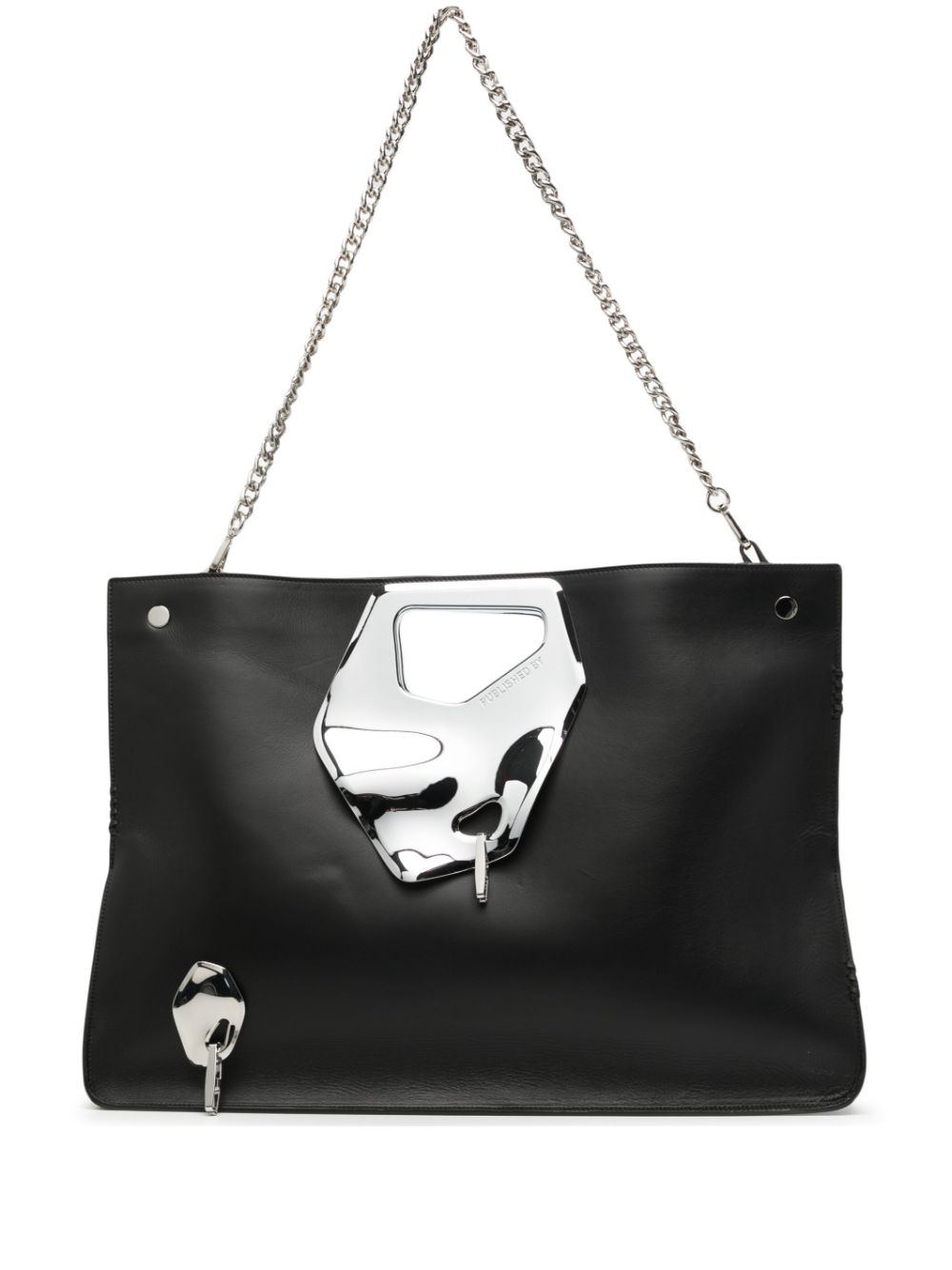 Metallic-detailing tote bag - Black