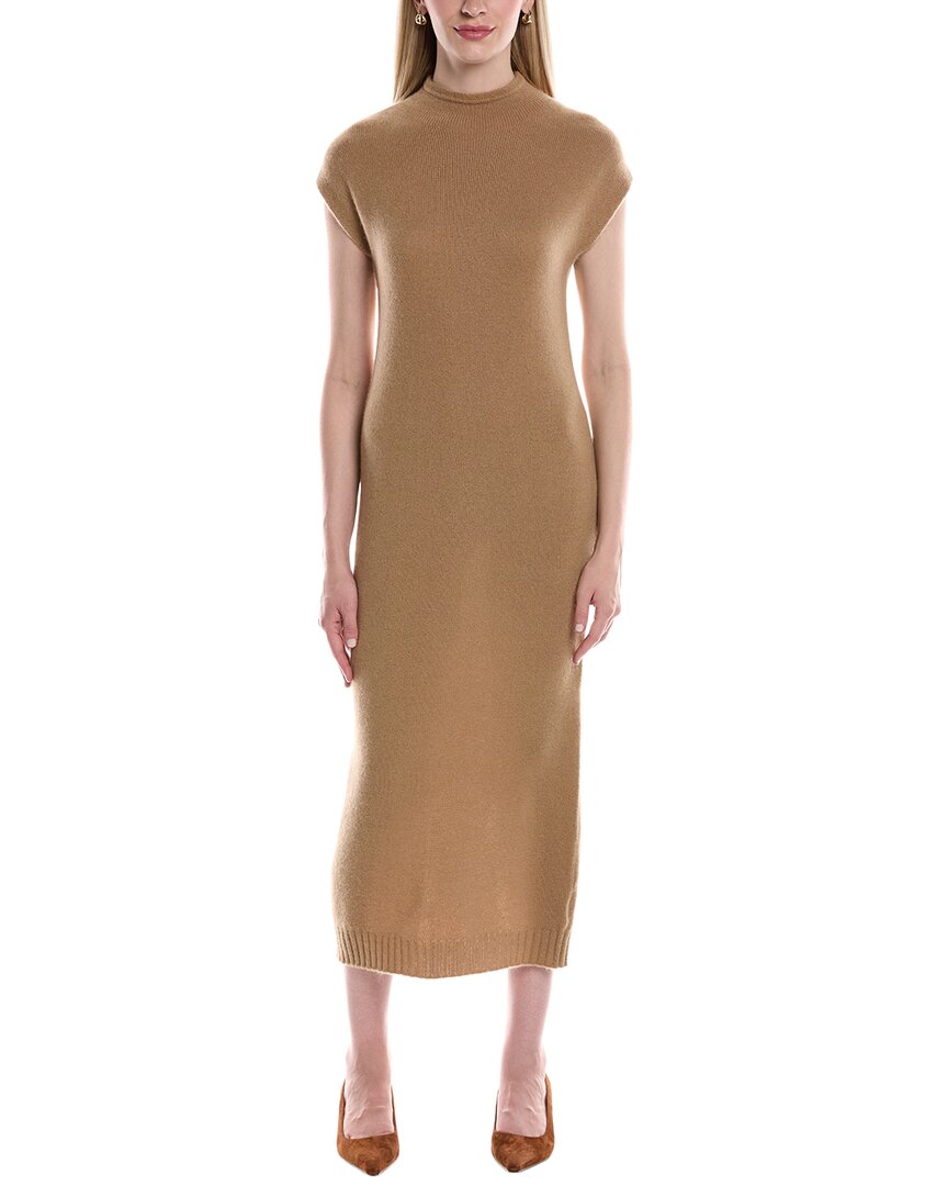 Funnel Neck Cashmere Midi Sweaterdress