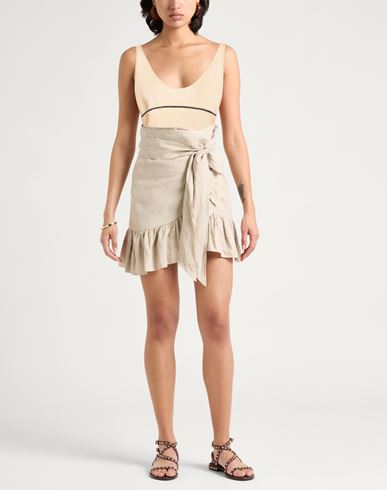 Woman Top Beige Size S/M Linen, Viscose, Cotton