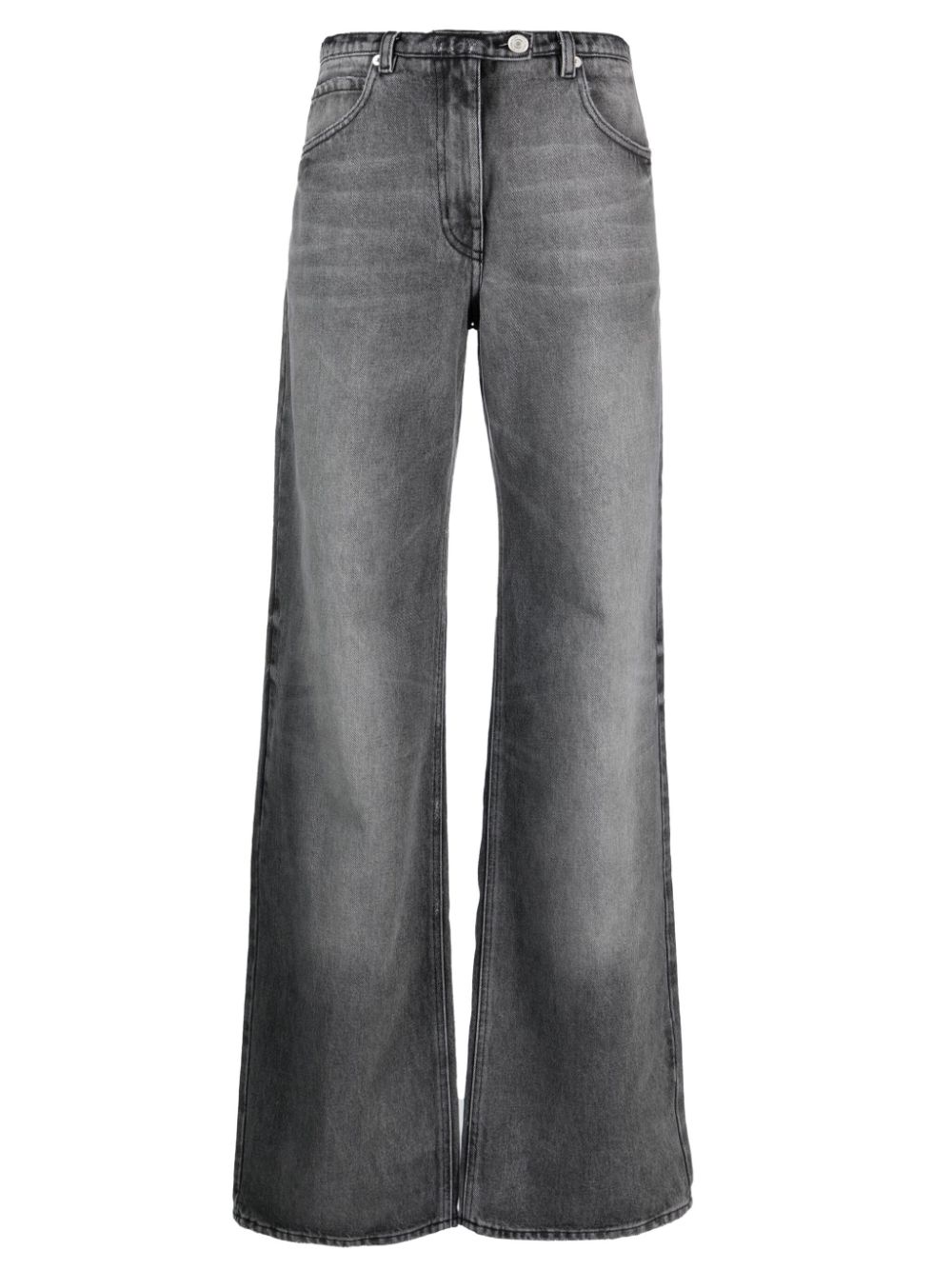 Stonewashed low-rise wide-leg jeans - Grey