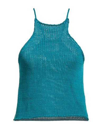 Woman Top Turquoise Size 4 Cotton