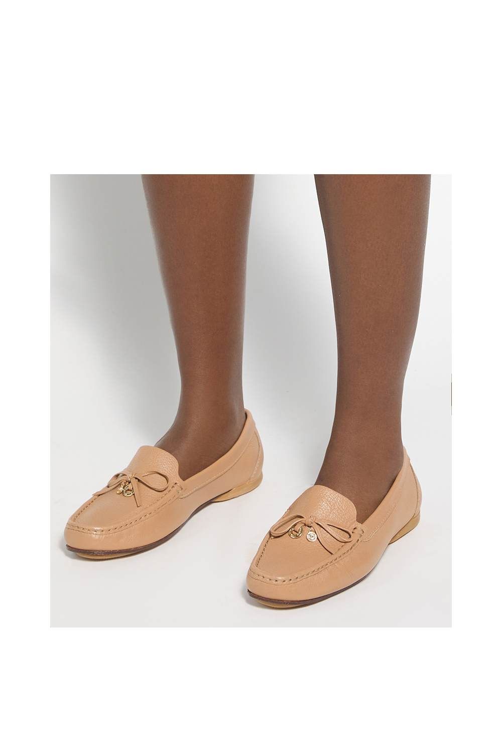 Dune London Women's Wide Fit 'Grip' Leather Loafers in White
