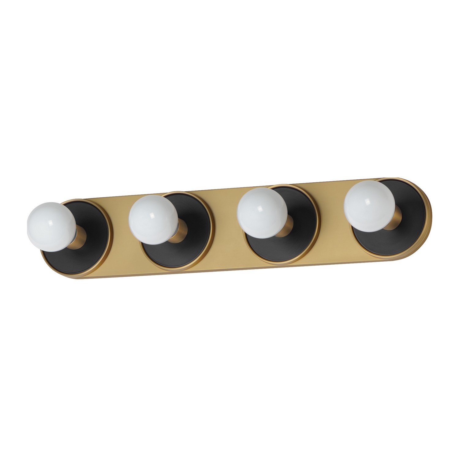 Hollywood 4-Light Wall Sconce in Black with Natural Aged Bra