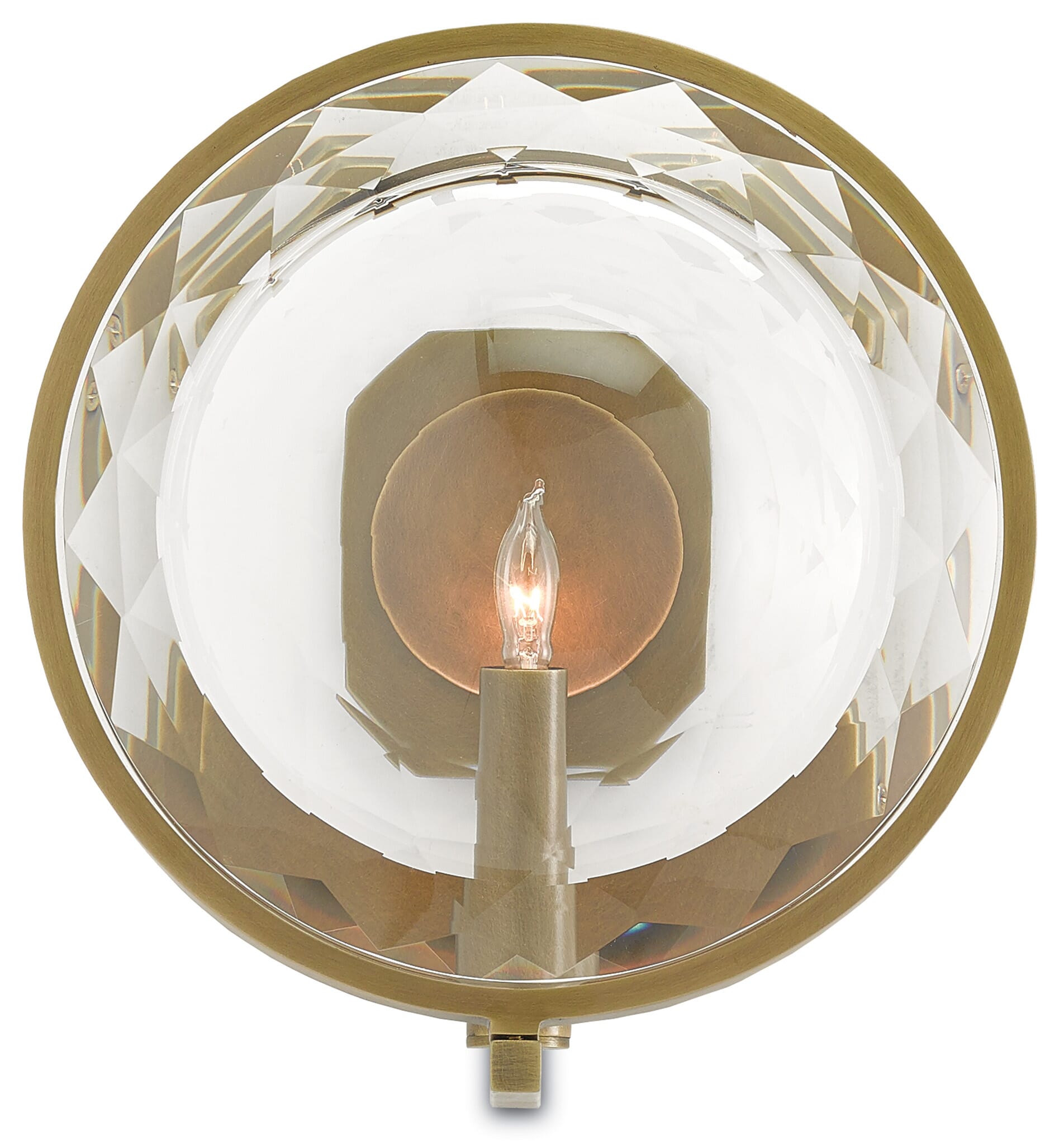 Antique Brass One Light Wall Sconce from the Marjorie Skouras Collection