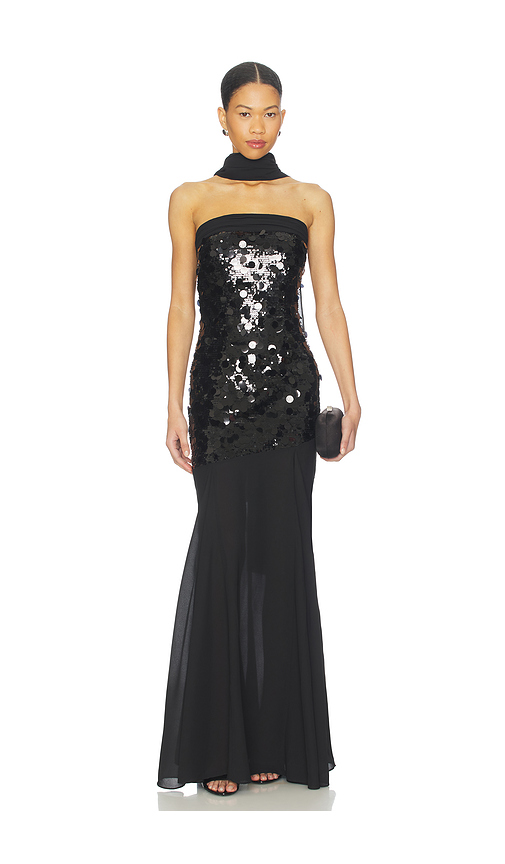 MAJORELLE Mills Gown in Black. XS. Also in L, M, S