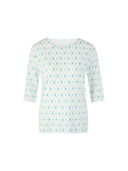 Marc Cain Shirt with heart print, white, 34 N