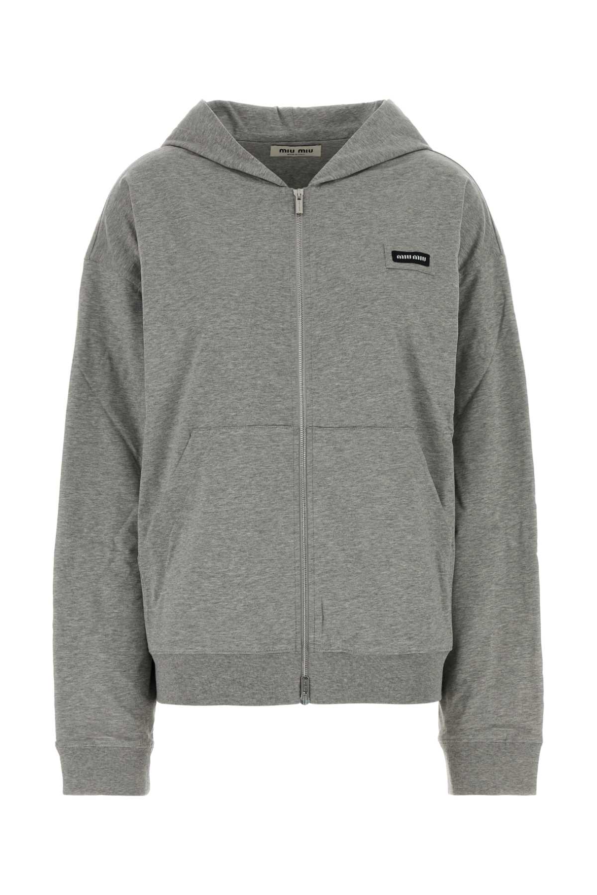 Logo-Patch Cotton Sweatshirt — Gray