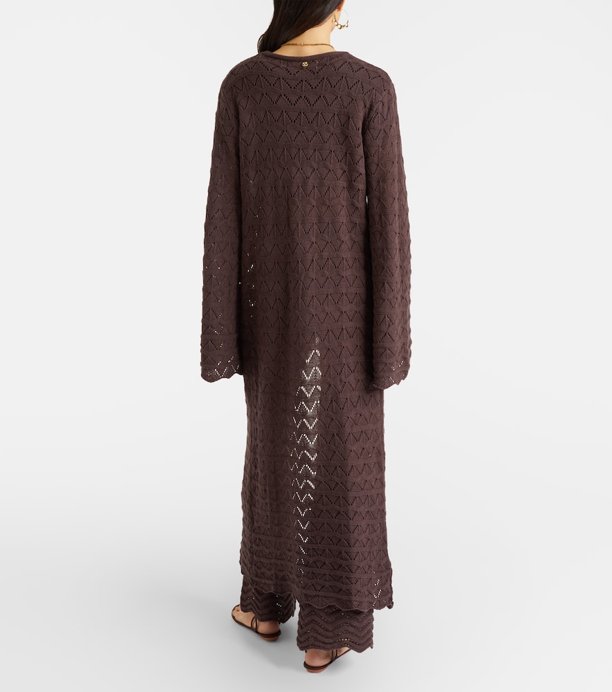 Boha pointelle cotton-blend beach cover-up