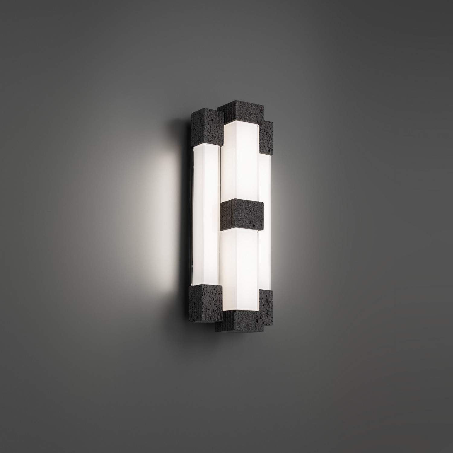 Basalt Stone Black LED Wall Sconce from the Conan Collection