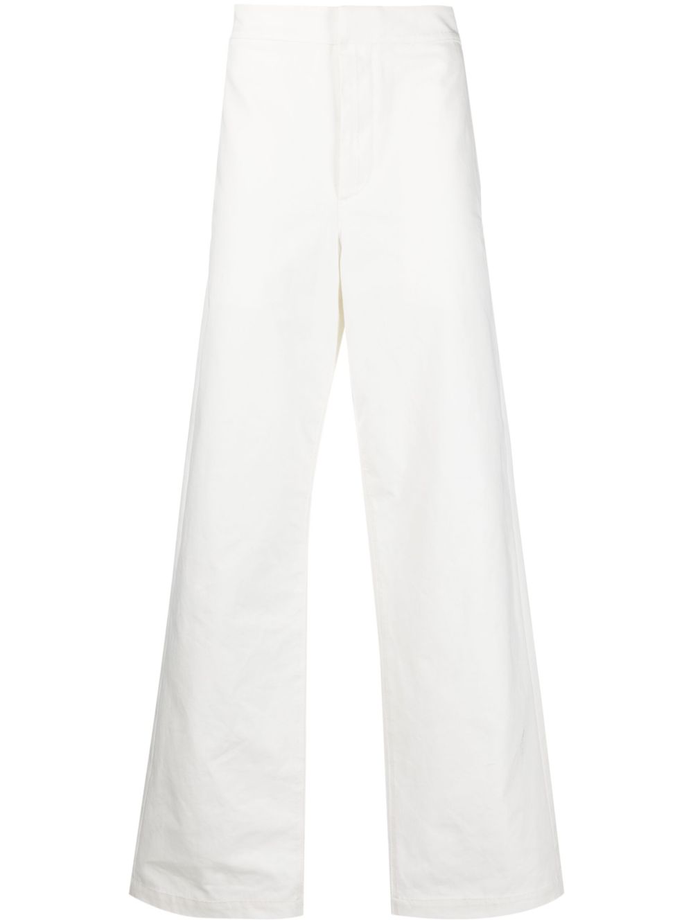 High-waisted straight-leg trousers - White