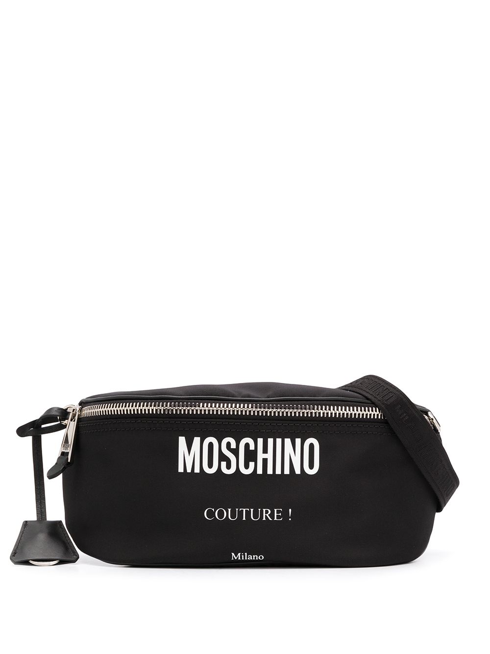 Logo print belt bag - Black