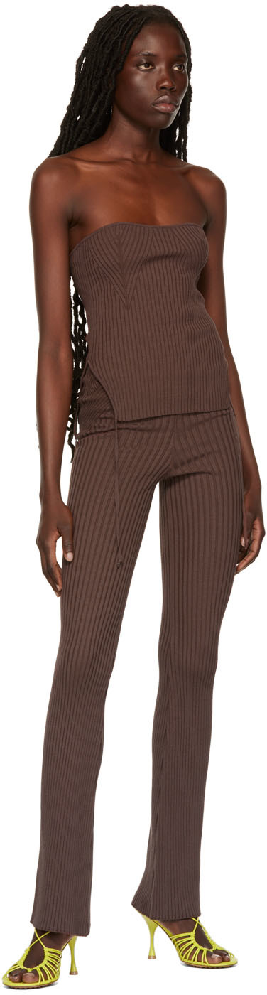 Brown ribbed camisole