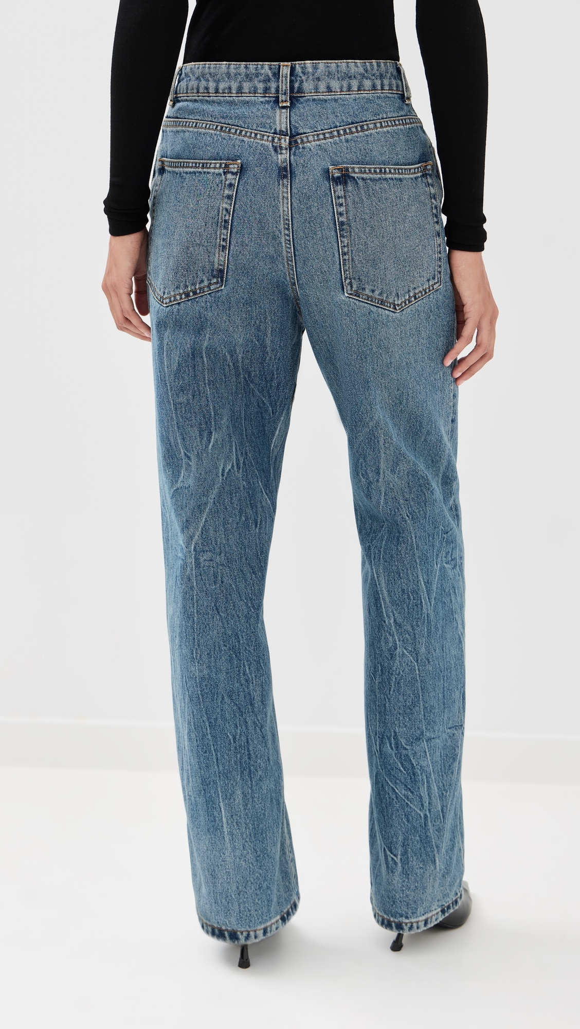 Baggy Fit Denim Jeans Mid Denim Blue
