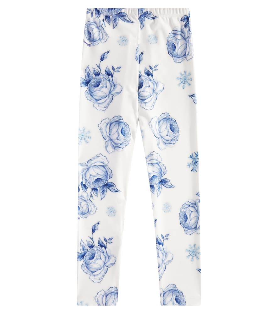 Roses Snowflakes printed leggings